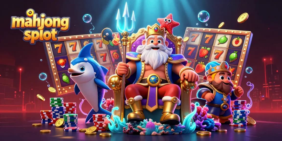 Experience the thrill of mahjong slot as Neptune presides over a vibrant, 3D casino undersea scene.