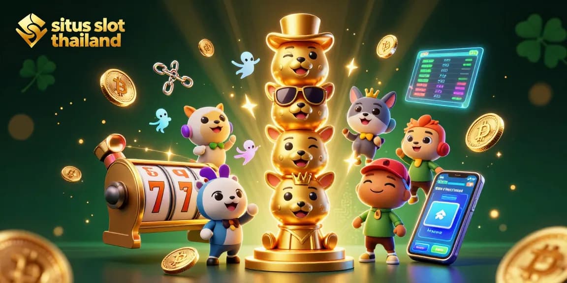 Spin the reels at situs slot thailand with vibrant 3D animations and crypto elements.
