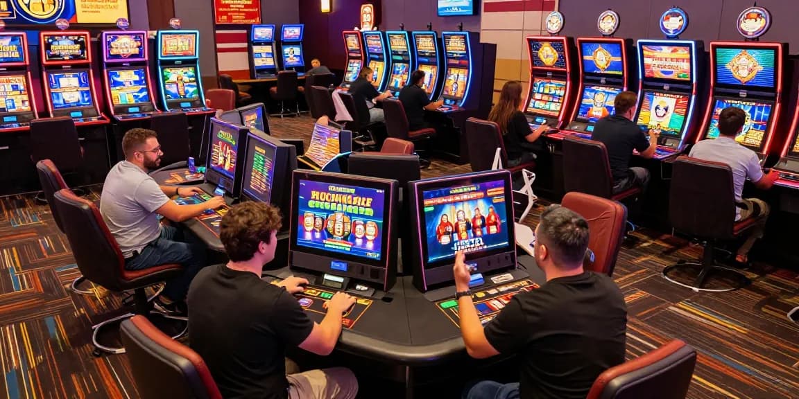 Exciting online gaming atmosphere at credit card casinos, showcasing players celebrating wins, vibrant games and promotions at https://bhma.org.uk/.