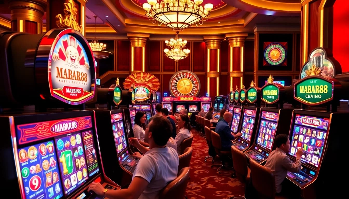 Mesin slot MABAR88 menarik para pemain yang antusias di lingkungan kasino mewah.