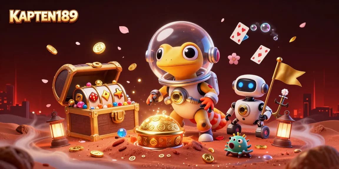 KAPTEN189 menawarkan atmosfer ceria dengan kasino yang tersembunyi di Mars, dikelilingi elemen permainan slot yang menarik.