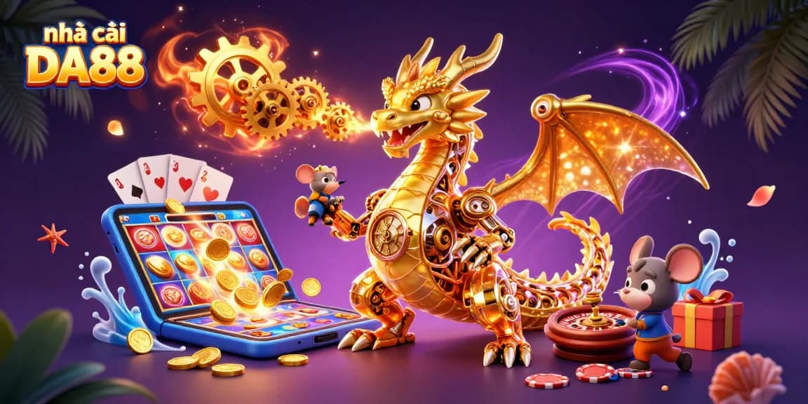 Engage with thrilling gameplay at nhà cái DA88 with golden coins and immersive casino graphics.