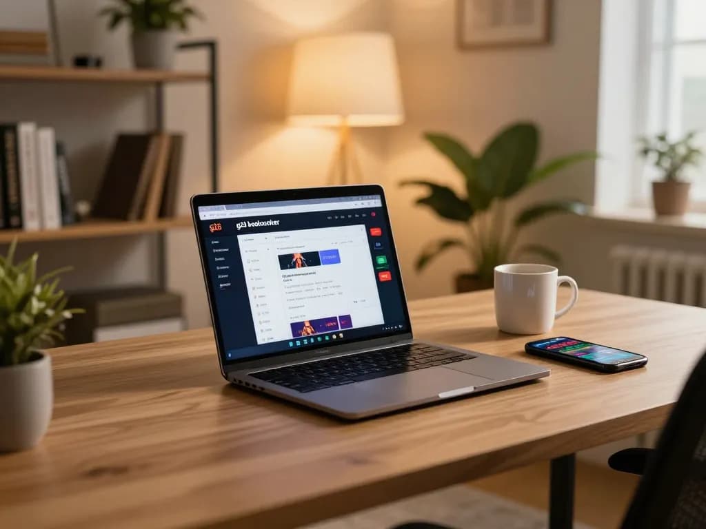 Engaging in online gaming with g28 bookmaker, showcasing a modern setup and strategic atmosphere.