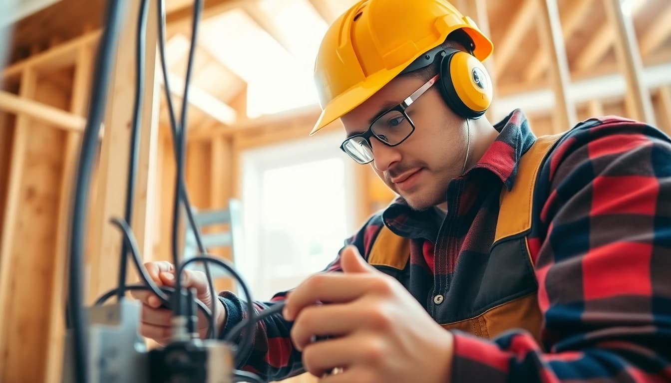 Electrician apprenticeship hawaii program in action, highlighting an apprentice's skills.