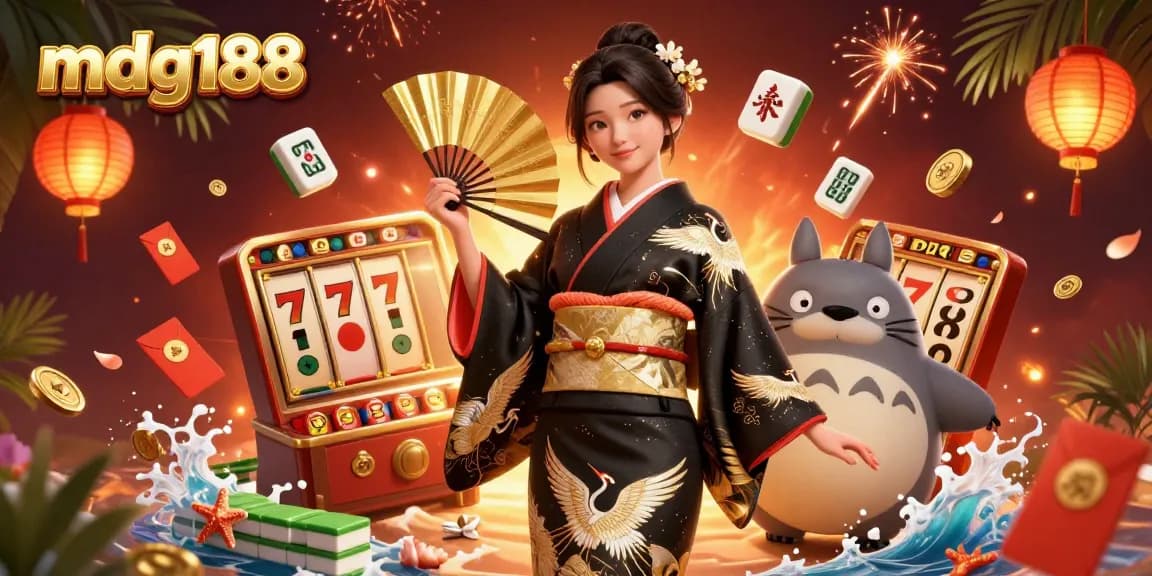 Experience the thrill of mdg188 with stunning slot elements and vibrant imagery in this casino-themed scene.