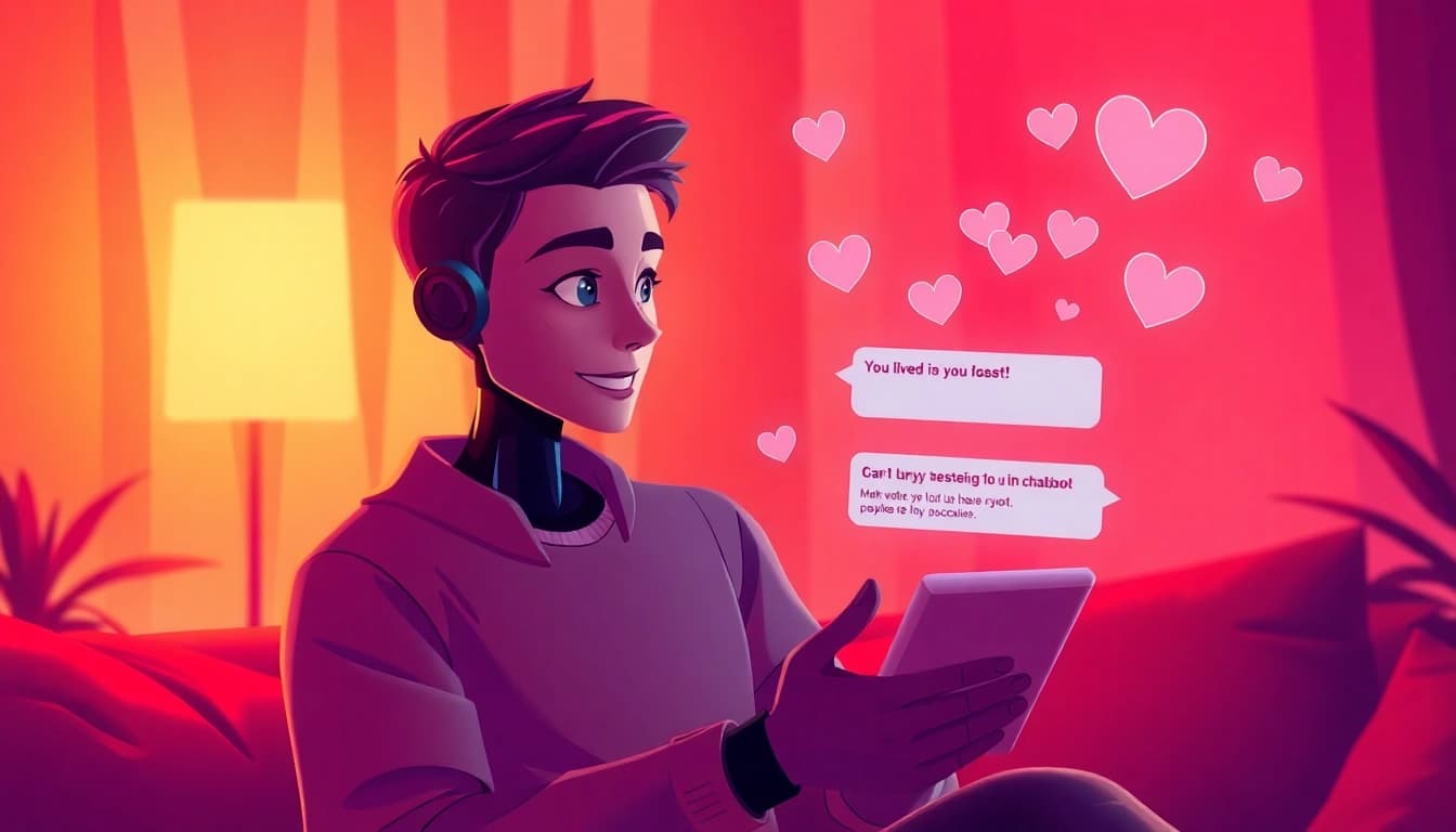 Engaging NSFW AI chatbot interaction showcasing vibrant colors and intimate virtual settings.