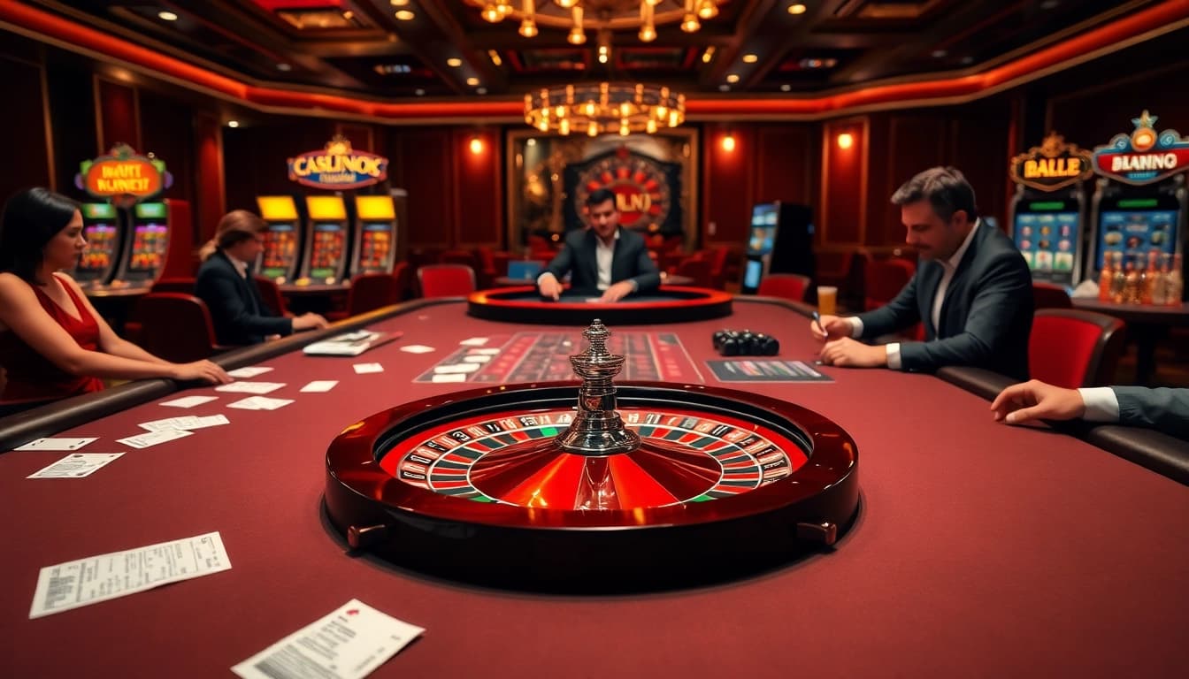 Vivez l'excitation du casino en ligne français avec une action élégante de poker et de roulette.