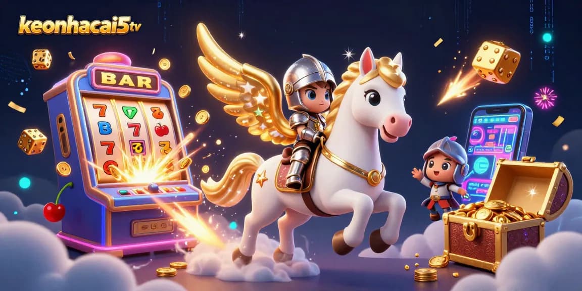 Experience the thrill of keonhacai5tv with a lucky celestial horse and jackpot elements in casino gameplay.