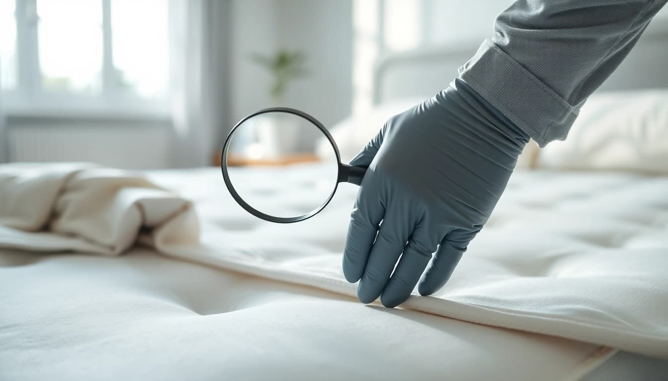 Inspecting bed bug services near me for signs of infestation with a professional pest control expert.