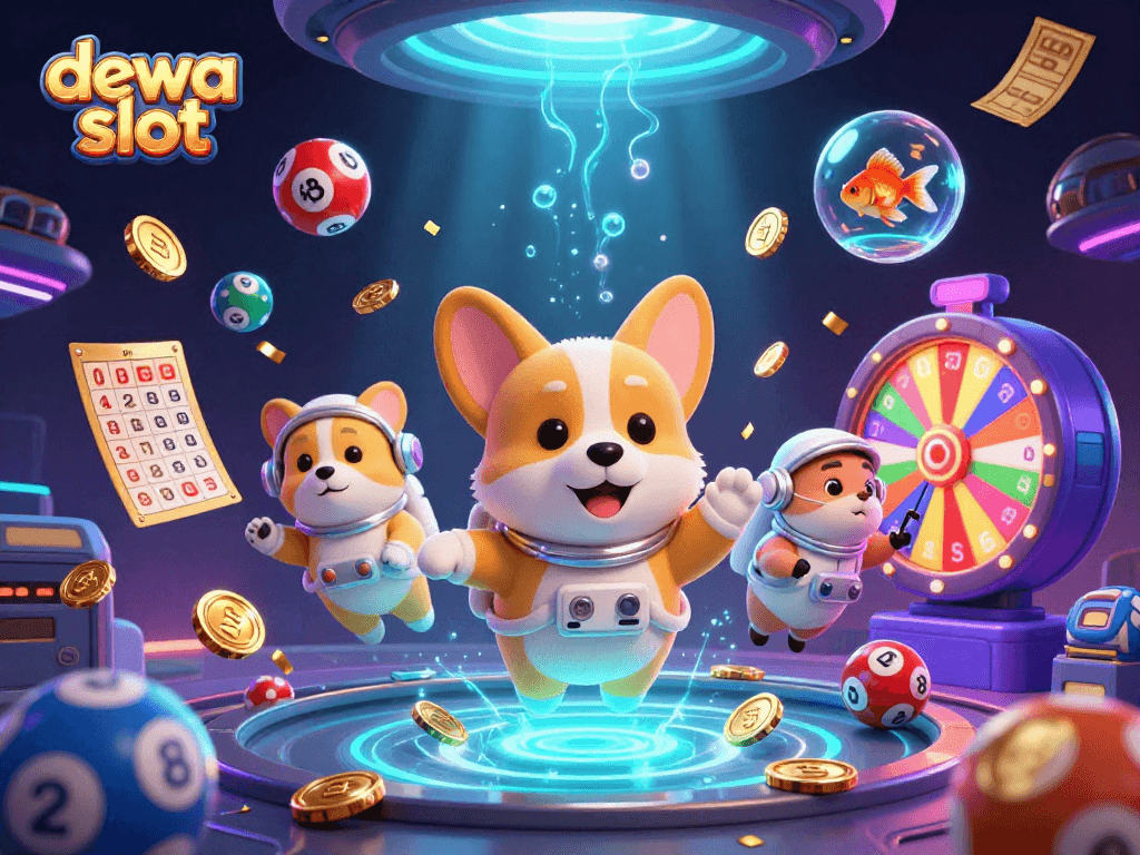 Mainkan dewa slot dengan karakter kartun luar angkasa di kasino yang futuristik.
