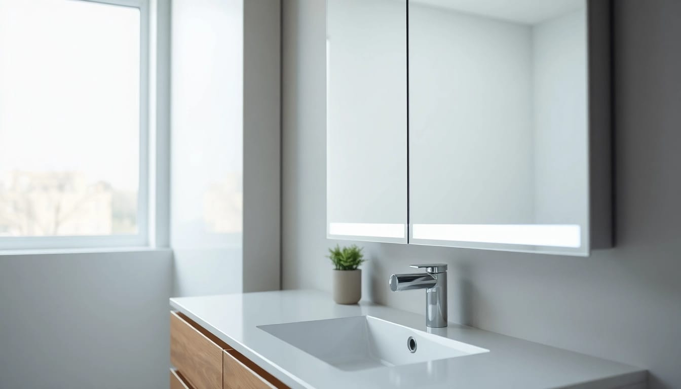 Erleben Sie den sonni Spiegelschrank mit modernem Design und LED-Beleuchtung für Ihr Badezimmer.