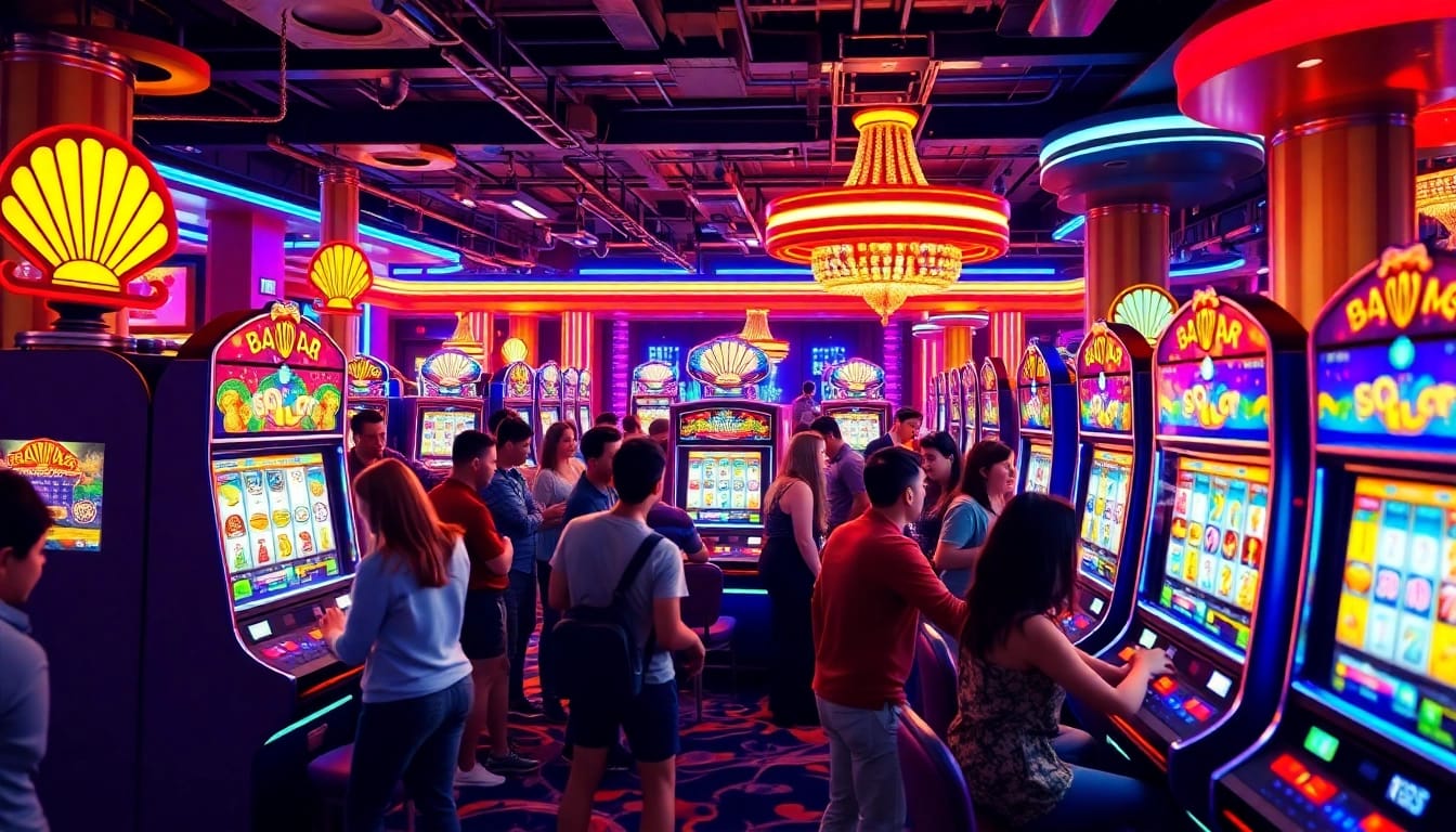 Rasakan keseruan slot 50 perak dengan pemain yang terlibat di mesin slot yang berwarna-warni.
