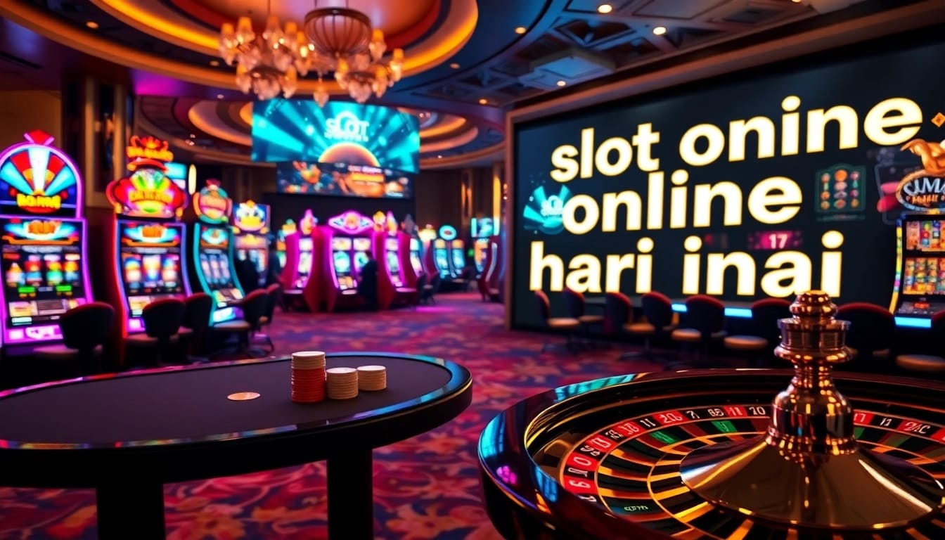 Experience thrilling gameplay at slot online hari ini with vibrant machines in an elegant casino setting.