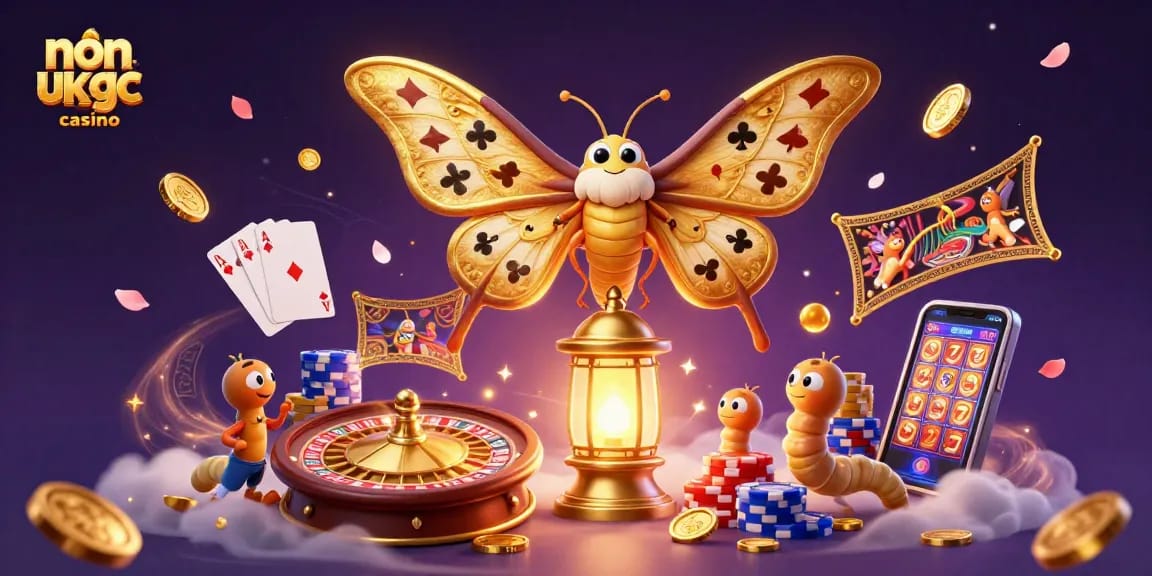 Spin and win at a vibrant non ukgc casino with sparkling gems and golden coins!
