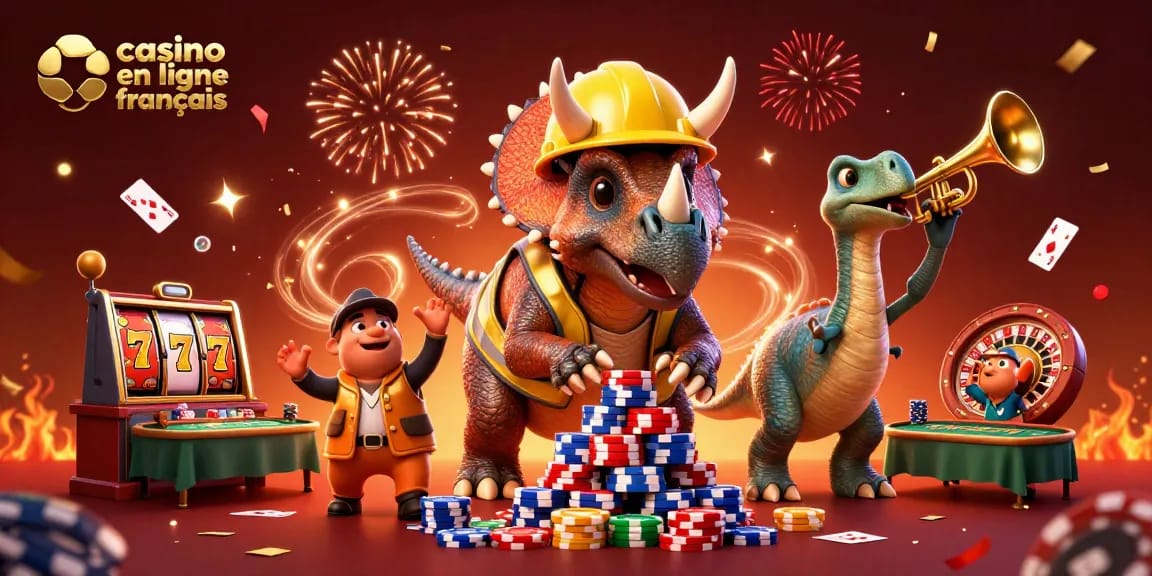 Profitez d'une illustration dynamique de casino en ligne francais avec des personnages ludiques et des jeux de hasard captivants.