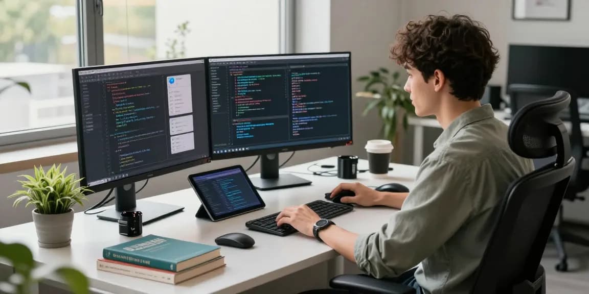 Developer configuring telegram中文 language settings in a modern tech workspace, showcasing coding and productivity.