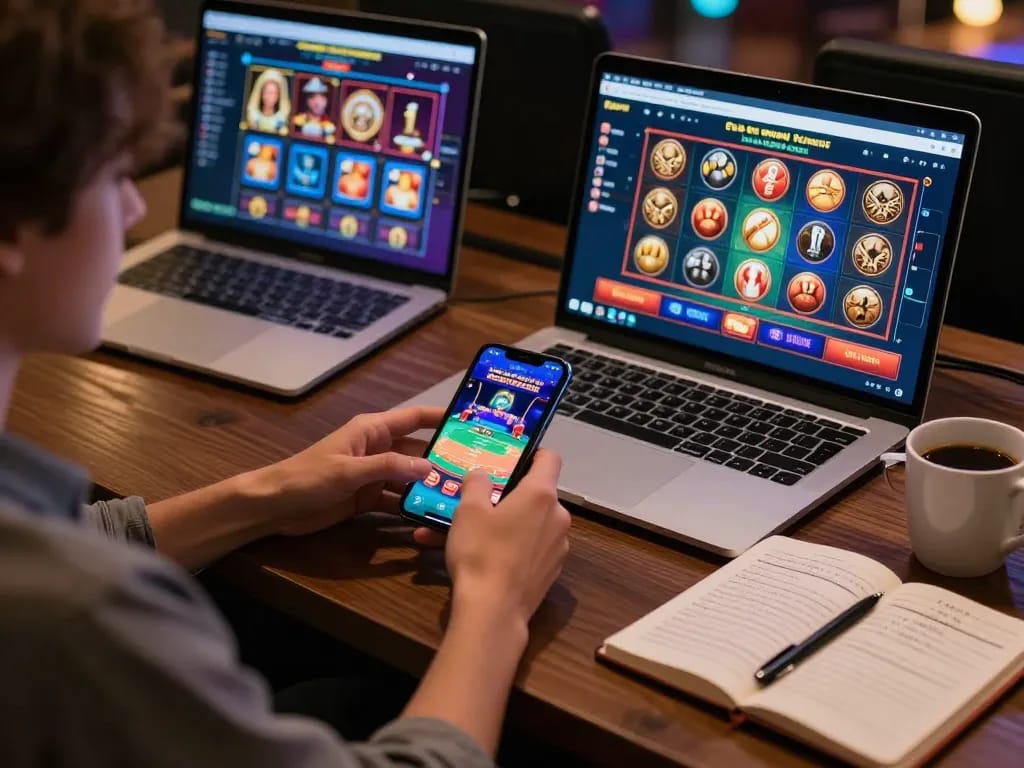 Engaging gameplay at casinò americani online with immersive slots and poker on multiple screens.
