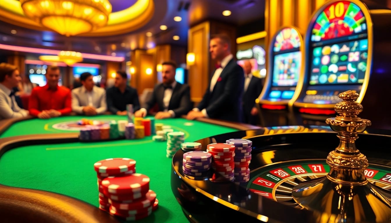 Rebahin enhances the excitement of high-stakes poker in a luxurious casino setting.
