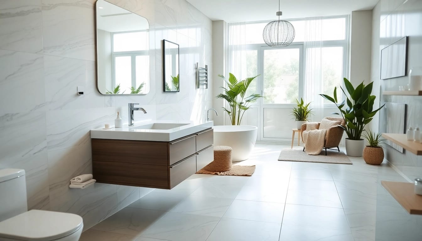 Transform your space with expert bathroom installation trafford showcasing modern design elements.