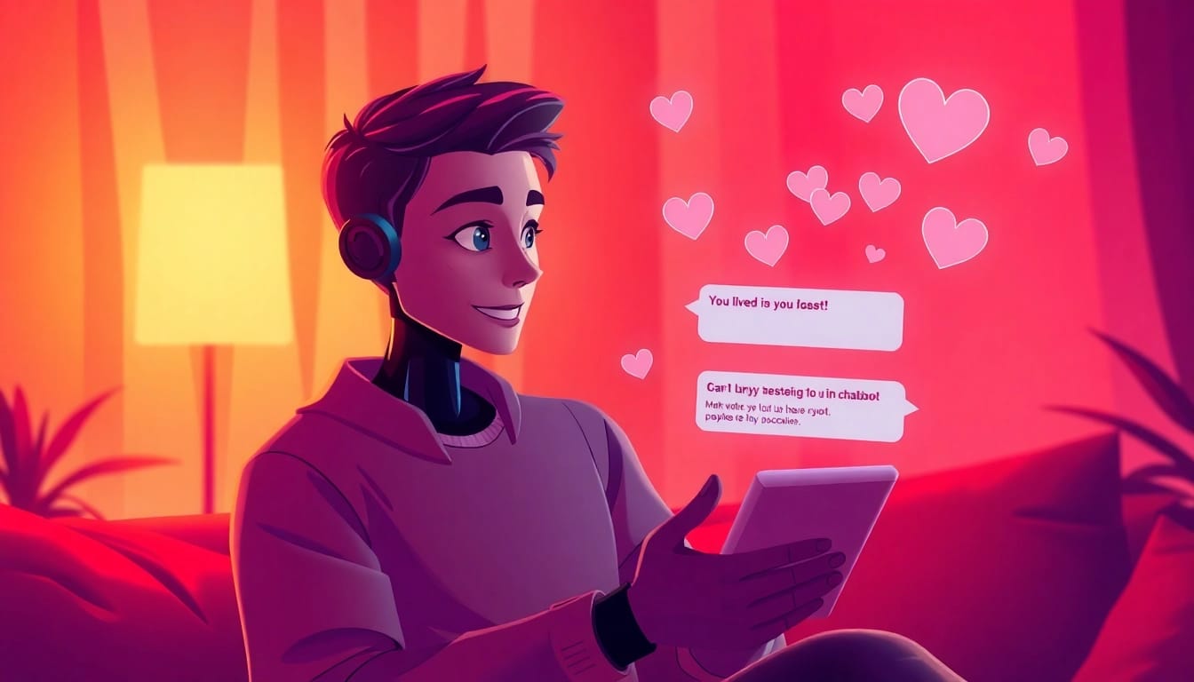 Engaging NSFW AI chatbot interaction showcasing vibrant colors and intimate virtual settings.