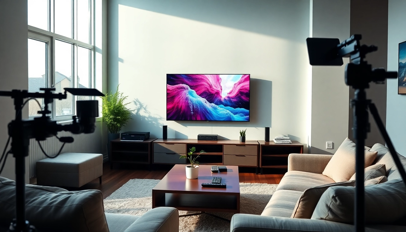 Enjoying IPTV Suisse on a modern TV setup in a cozy living room atmosphere.