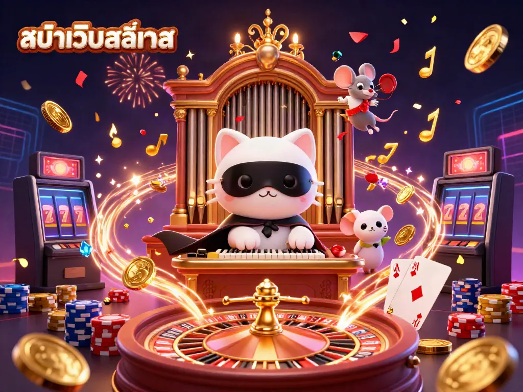 Experience the thrills on หน้าเว็บสล็อต with vibrant casino characters and dynamic gaming elements.