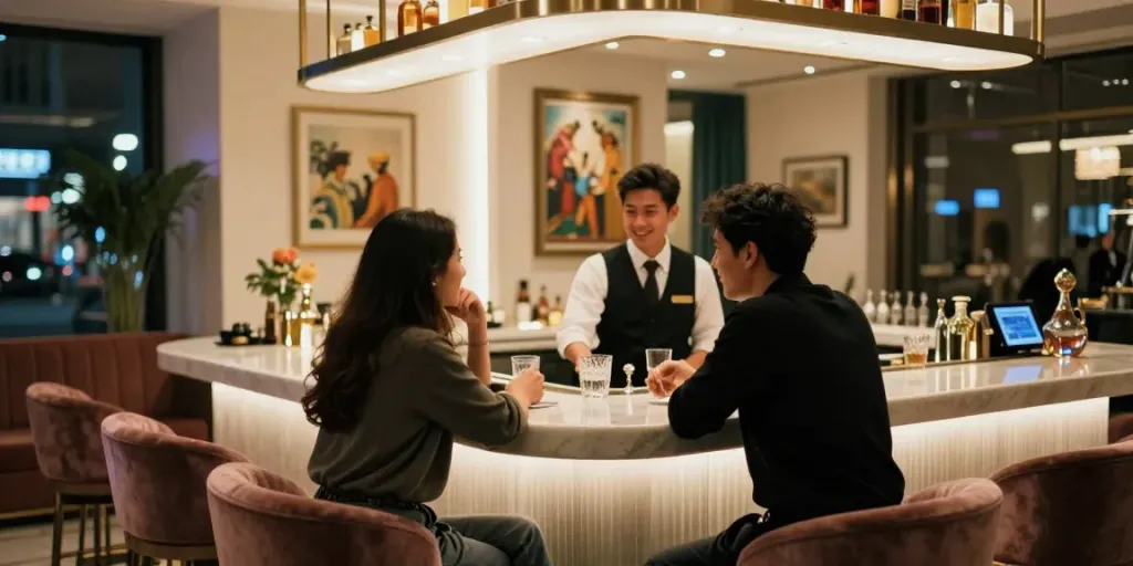 세종오피의 현대적인 분위기와 고객과 직원의 즐거운 상호작용