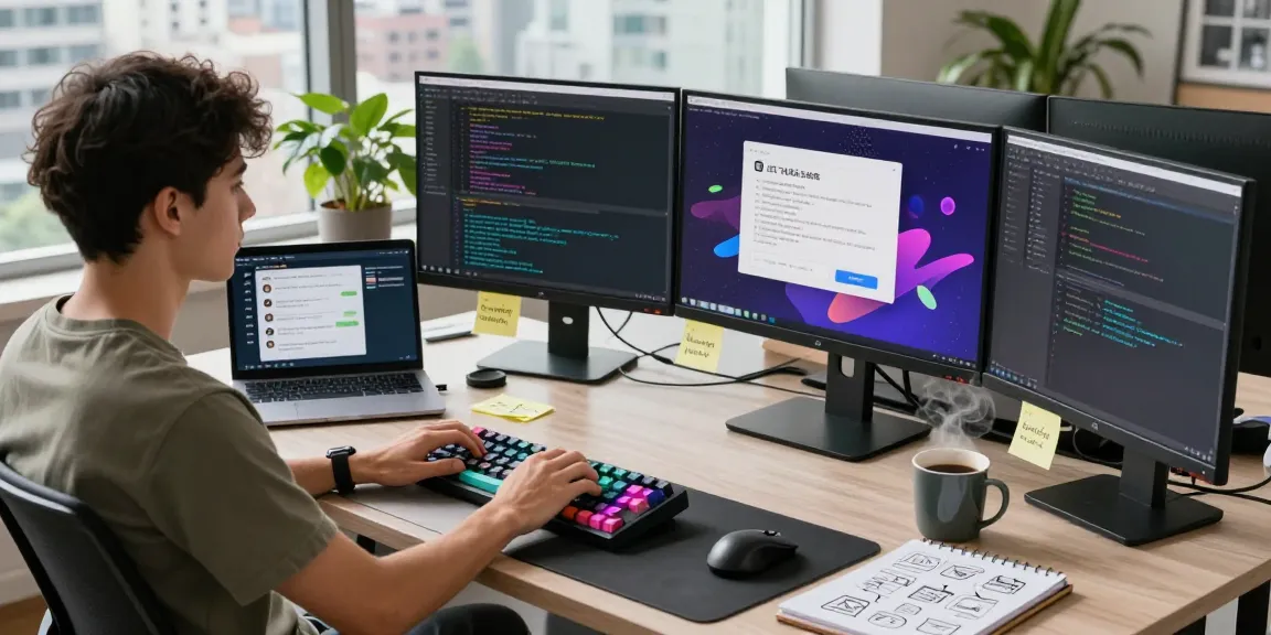 Engaging software development scene showcasing the 纸飞机中文版 application coding process.