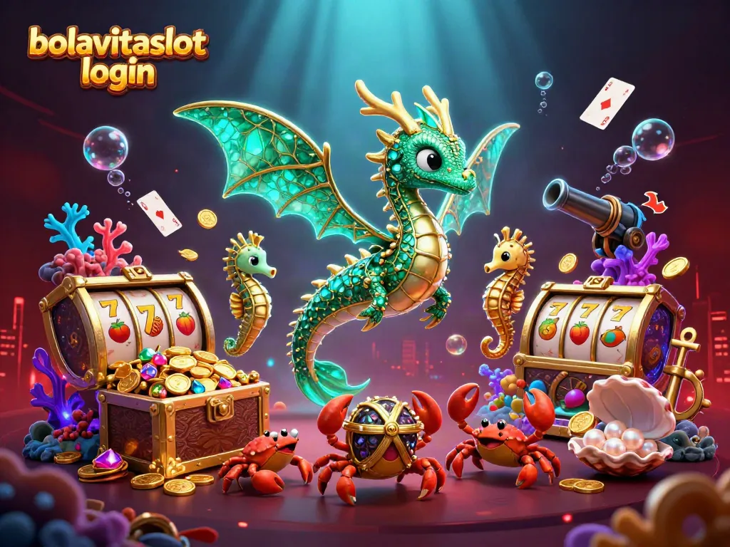Engage in exciting gameplay at bolavitaslot login with a vibrant underwater scene featuring slot elements.