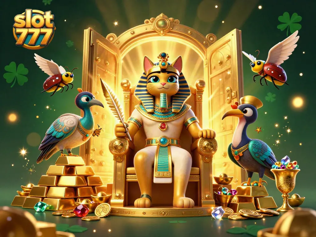 Menangkan jackpot di slot 777 dengan tumpukan emas dan berlian berkilau.