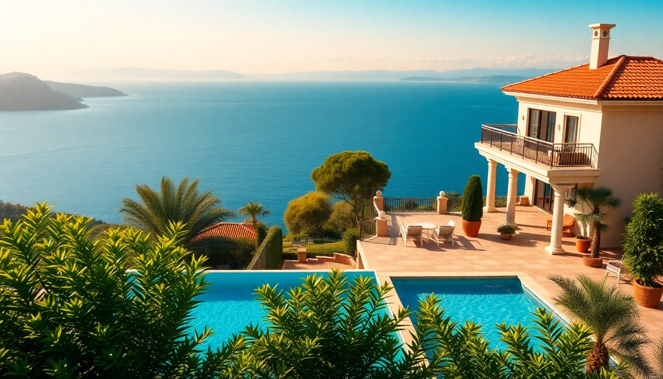 Luxurious houses for sale in alanya turkey featuring stunning views and infinity pool.
