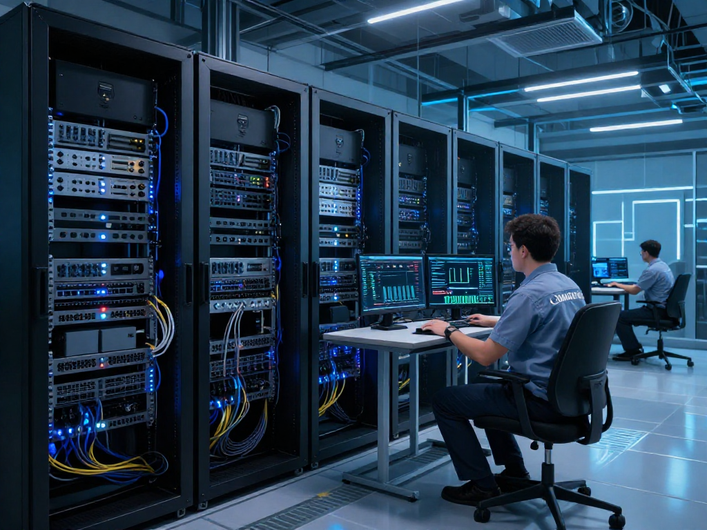 ROKOK88 server infrastructure in the UK, showcasing high-performance technology and secure monitoring.