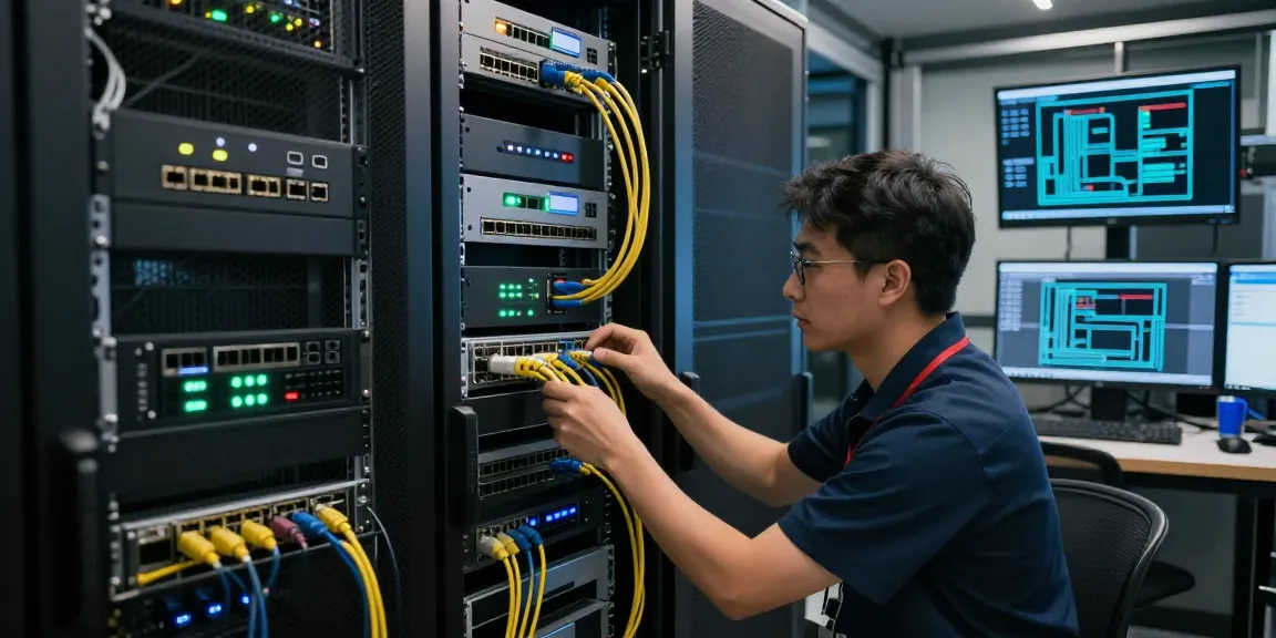 C19/C20 power connections in a data center with technician ensuring optimal performance of high-power server systems.
