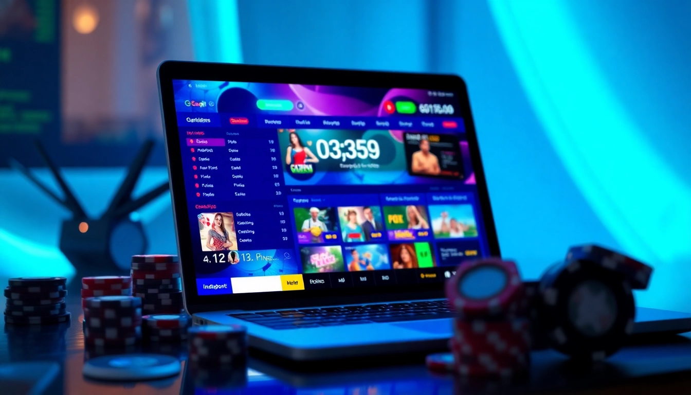 Engaging scene of online gambling with link vào XX88 displayed on a vibrant interface.