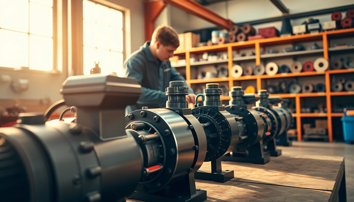 Annovi Reverberi pumps highlighted as a technician adjusts the intricate components, showcasing product functionality.