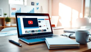 Boost your channel with this engaging setup showcasing a youtube smm panel in a vibrant workspace.
