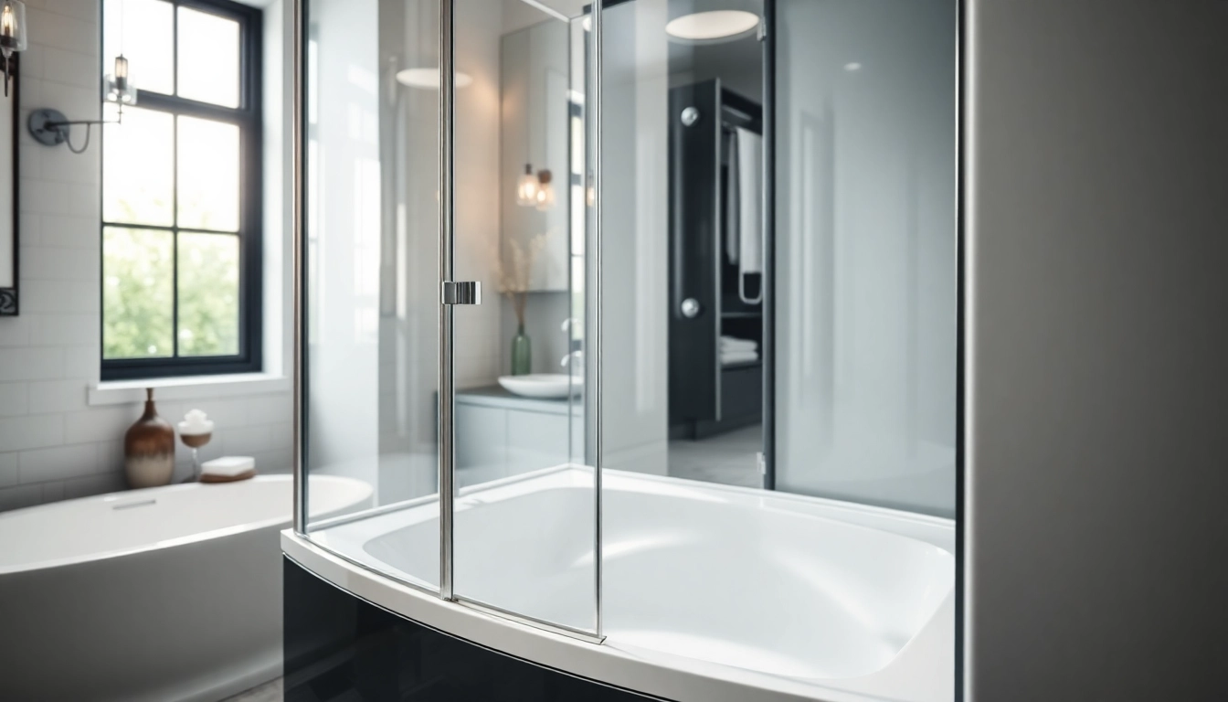 Erleben Sie das zeitgenössische Design der sonni Duschkabine in einem eleganten Badezimmer.