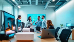 Improve IT Efficiency Tampa through a collaborative team in a modern office setting.