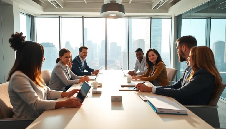 Showcase free job post chicago with a diverse team collaborating in a modern Chicago office.