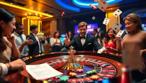 Experience the excitement of link vào XX88 with a vibrant casino scene full of action and luxury.