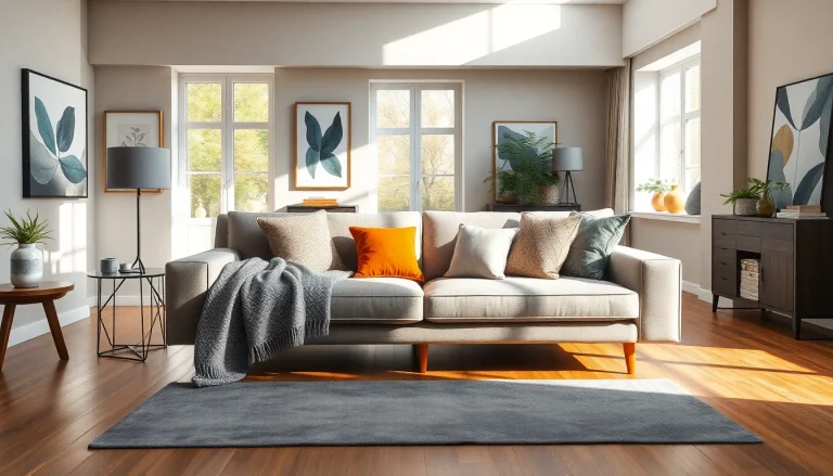 Beautiful sofa bed UK elegantly set in a cozy living room with warm tones and inviting decor.