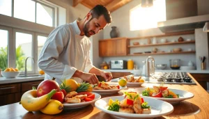 Sint Maarten private chef skillfully preparing a gourmet meal in a luxurious villa kitchen