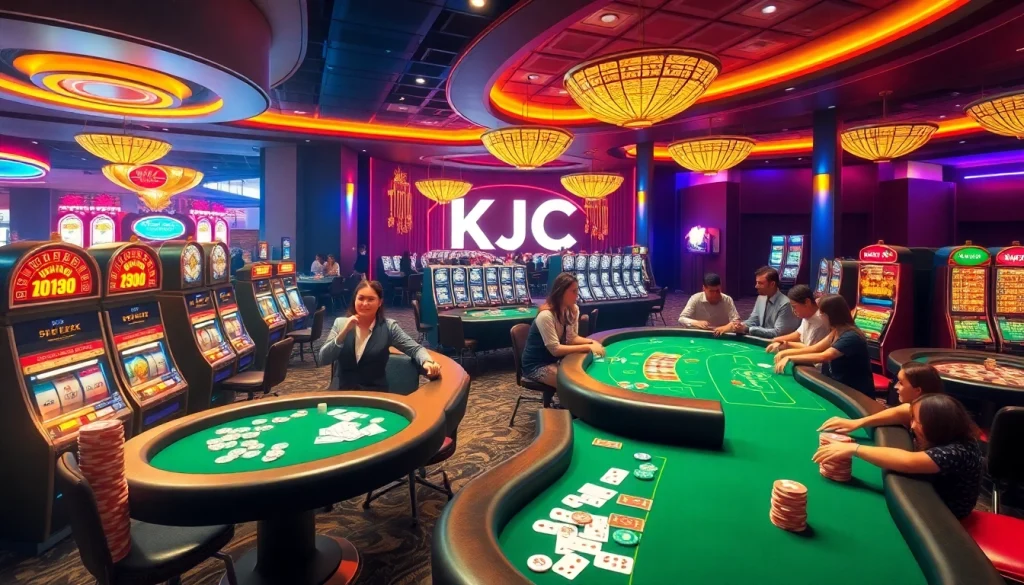 KJC AC 3 immersive casino experience with thrilling tables, dice, and slot machines.