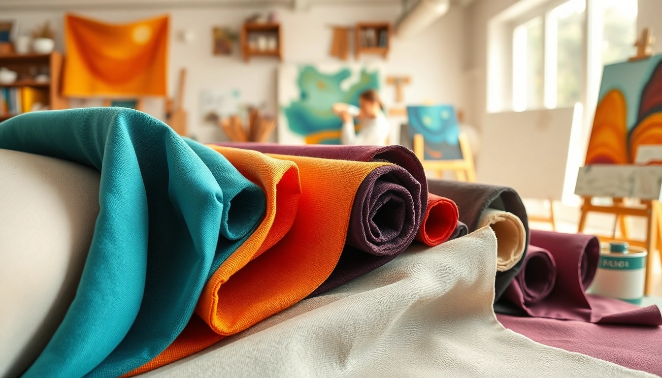 Canvas stoffen in verschillende texturen en kleuren, perfect voor creatieve projecten.