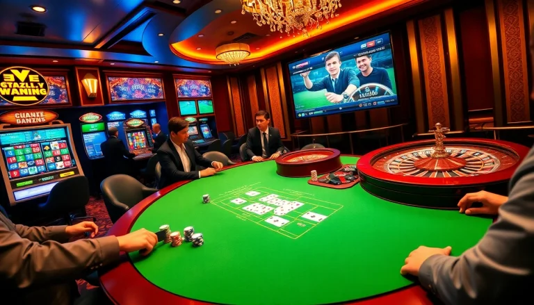 Experience trực tiếp bóng đá VanKhanhTV with exciting poker and slot games in a vibrant casino atmosphere.