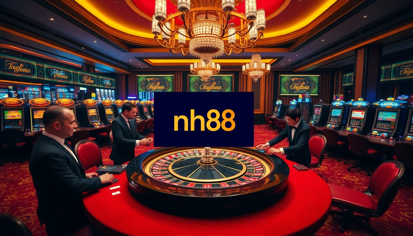 nh88 casino players placing bets at roulette table in an elegant environment