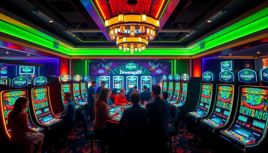 Pemain Dewanaga89 dengan antusias meraih kemenangan besar di mesin slot berwarna-warni di kasino mewah.