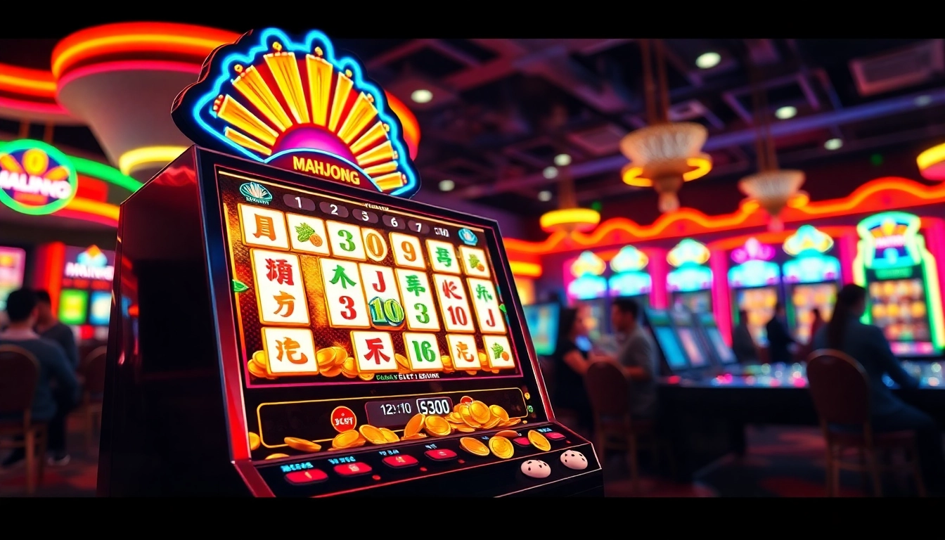 Menangkan slot demo mahjong dengan mesin slot yang menampilkan Mahjong dan atmosfer kasino yang meriah.