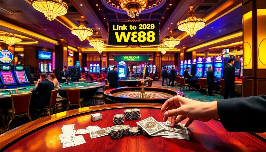 Experience the thrill of gaming with link to w88 amidst an elegant casino ambiance.