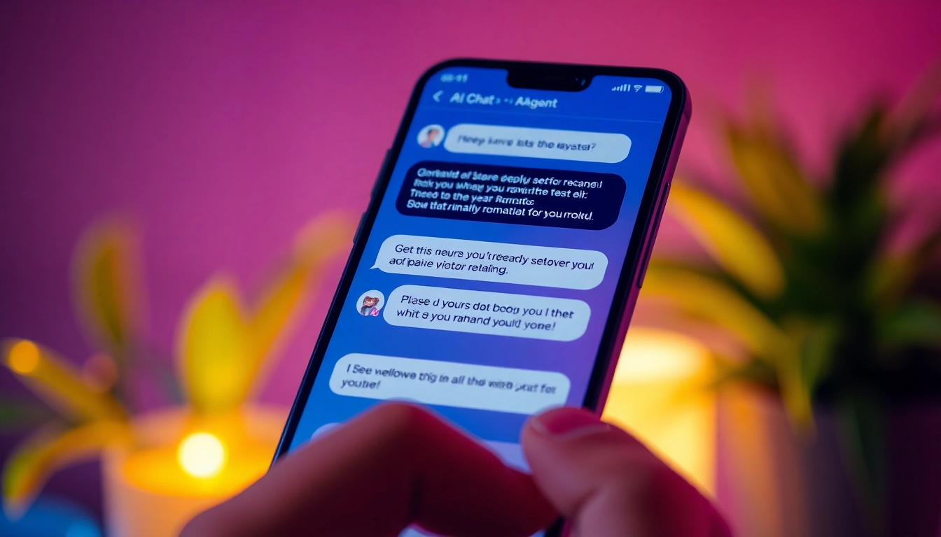 Engaging chat interface showcasing sex chat ai interactions on a smartphone.